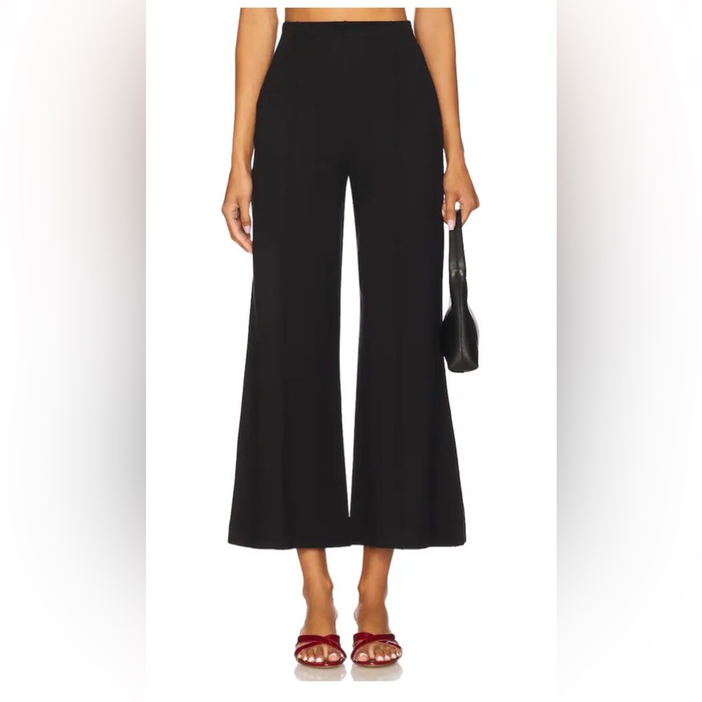 NWT Ripley Rader Ponte Knit Wide Cropped Leg Pant in Black multiple sizes
